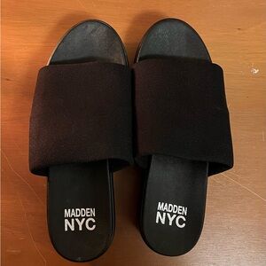 Madden NYC Black Platform Sandal